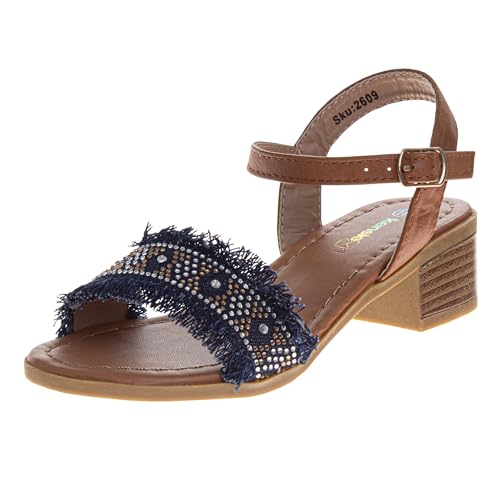 Kensie Girl Casual Denim Strap Block Heel Sandal