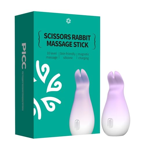Mini vibrador, masajeador de conejito estilo tijera, masajeador personal silencioso y resistente al agua, vibrador de clítoris de 10 modos, juguetes sexuales para parejas para el punto G. (morado)