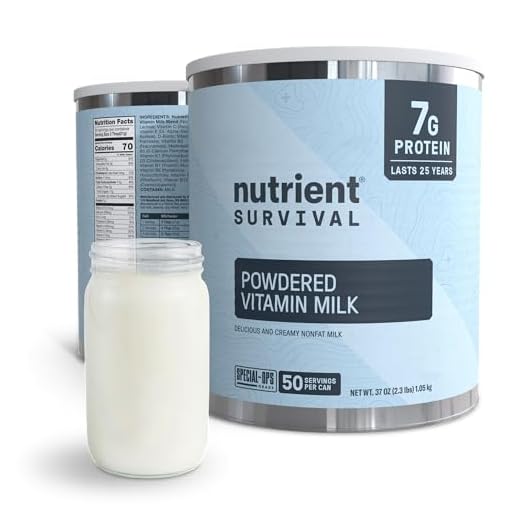 Nutrient Survival Leche en polvo con vitaminas, suministros de preparación liofilizados y suministro de alimentos de emergencia, 21 nutrientes esenciales, sin soja ni gluten, estable hasta 25 años