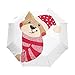 Compact Travel Parapluie Cute Dog Symbol of Year Auto Open Close Parapluie Windproof Anti-UV