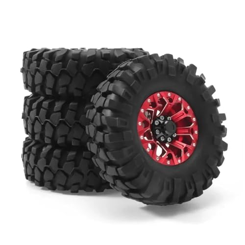 RC���� For Rock For Redcat For Scx10 For Axial 90046 90047 For Yikong D90 For Trx4 1/10 �z�C�[���^�C�� 4 �� 1.9 �C���` 110 �~�����[�g���o�R��(A Red)
