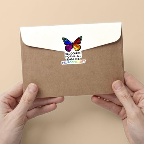 Image of 3 Pcs Recognize Normalize Embrace Neurodiversity Sticker - Rainbow Butterfly Autism & Mental Health Awareness Neuroscience Stickers for Water Bottle, Laptop, Car, Helmet, Notebook, Phone (S1, 6 inch)