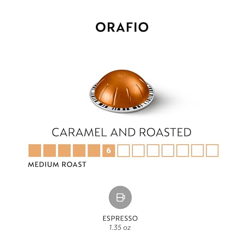 Image of Nespresso Vertuo Orafio, Medium Roast Espresso Coffee capsules, 100 Pack