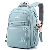 Mochila casual feminina de grande capacidade, bolsa escolar para estudantes, pode acomodar bolsa para laptop de 15,6 polegadas CUTBLAJAT-9502 (Azul)