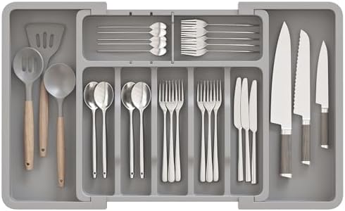 Cutlery Organizer, Drawer Organizer for Kitchen Utensils Extendab...