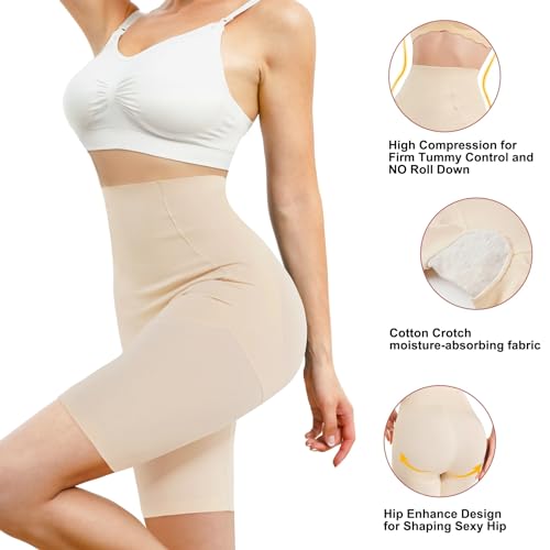 Image of NIRDAMBHAY Tummy Tucker Women's High Waist with Anti Rolling Strips Shapewear for Women, Tummy Shaper Comfortable Seamless Shapewear High Waisted Body Shaper