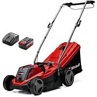 Einhell Cordless Lawnmower with Battery and Charger 18V Power X-Change, 33cm Cutting Width, Brushless Motor, 30L Grass Box, 5 Cutting Heights GE-CM 18/33 Li Battery Lawn Mower