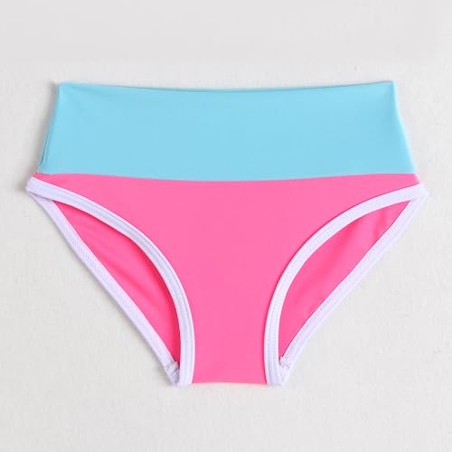 Image of Little Girl Swimsuit Casual Swimwear Kids Two Piece Color Block Bathing Suits Beach Bikini Set 3-12Years