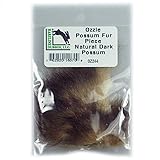 Hareline Fly Tying Ozzie Possum Fur Piece - Natural Dark Possum
