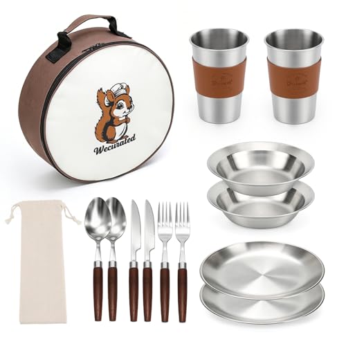 Camping-Mess-Kit-Stainless-Steel-Stylish-Set Camping Mess Kit, Stainless Steel Stylish Set - Image 1