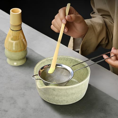 Miniatura 7 de Matcha Set Te Matcha Kit Juego Completo De Ceremonia Matcha Japonés Con Batidor Bambu Matcha Porta Batidor Cuenco De Matcha De Cerámica Cuchara De Té Para Preparar Matcha Tradicional Verde