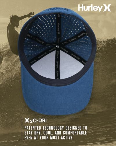 Image of Hurley Mens Trucker Hat - Curved Brim H2O Dri Summer Fitted Baseball Cap for Men with Mesh Back