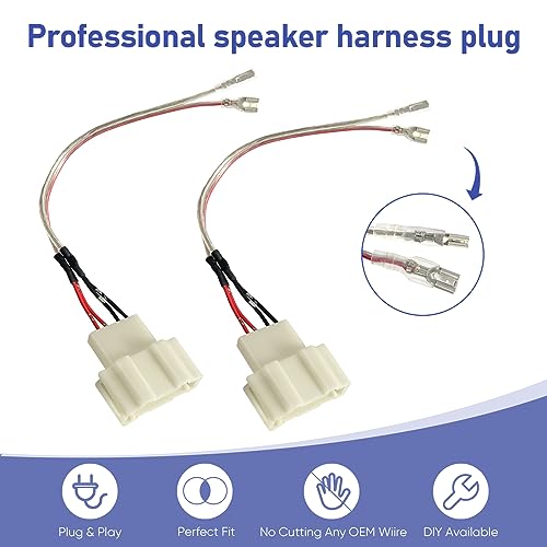 Image of Car Door Speaker Wiring Harness Replacement for Volkswagen VW 2009-2018 Ti guan, 1999-2019 Golf, 1999-2016 Jetta, 1999-2019 Beetle, 1999-2019 Passat Speaker Wire Adapter Connector Plug, 2PCS