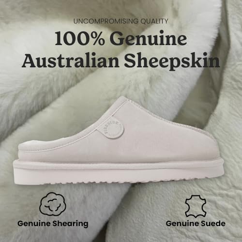 Image of Fireside by Dearfoams Women's Greta Genuine Shearling Clog Slippers, 100% Natural Suede Clogs for Outdoor & Indoor