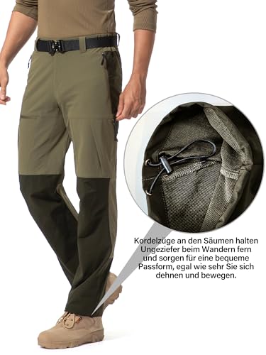yeyity Wanderhose Herren Outdoor Hosen Robust Atmungsaktiv Langlebig Trekkinghose Cargo Arbeitshosen Männer zum viele Outdoor-Aktivitäten (6237,Amy Grün,M)