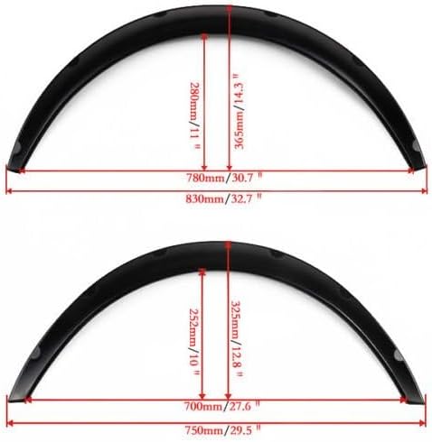 4PCS Auto Car Black Polyurethane Flexible Exterior Fender Flares