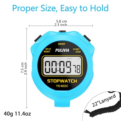 digitale stopwatch met stille aan/uit-knop voor eenvoudige bediening, voor kinderen die het zwemmen beheren, blauw - Afbeelding 5
