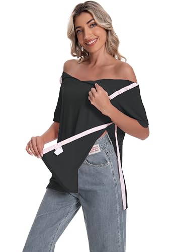 Post Shoulder Surgery Shirt for Women Short Sleeve V Neck Rotator Cuff Broken Arm Recovery Must Haves Clothing Comfy Shirts