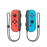 Controle de substituição para Nintendo Switch, alternativas para esquerdo e direito, controle de interruptor com suporte Turbo (Vermelho e azul com cordão de segurança)