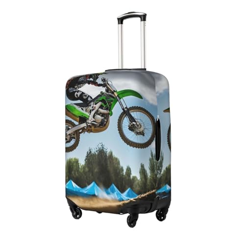 Travel Luggage Suitcase Protector Zipper Closure Baggage Protector for 19-32 inch Suitcase, Anti-Scratch Luggage Case Protective Cover, Washable (Motocross Dirt Bike Sport Motorcycle)2