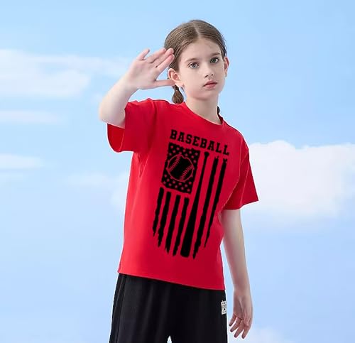 Image of Toddler Boys 4th of July Shirts Kids American Flag T-Shirt Girls Patriotic Short Sleeve Tees Cotton Top Clothes 1-7T