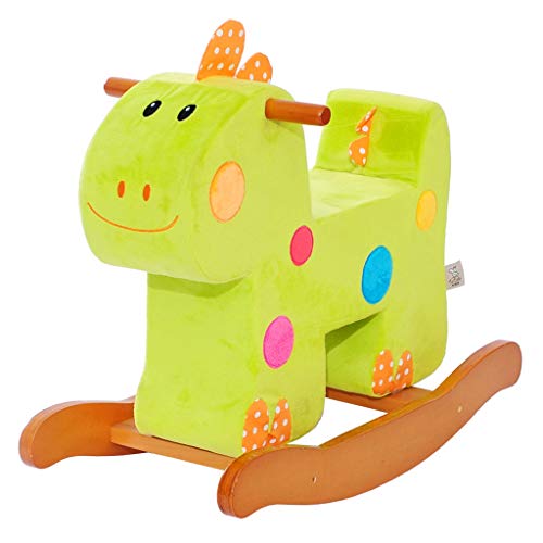 Schaukelpferd Baby Spielzeug Kindersitz Kinder Holz Pferd Rocking Horse Square Schaukelspielzeug HUYP (Color : Green)