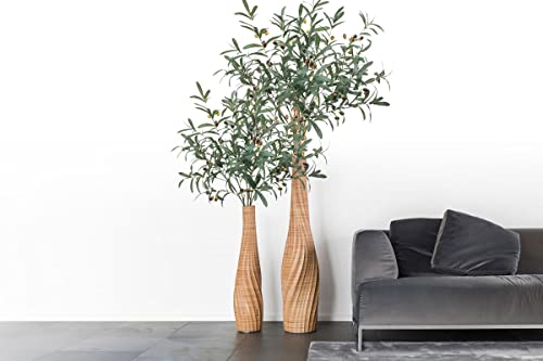 Joafih 6 Pcs Large Artificial Olive Branches For Vases Fake Olive Leaf Stems With Olives 27" Tall Greenery Olive Tree Branch Plant For Home Wedding #TOP6