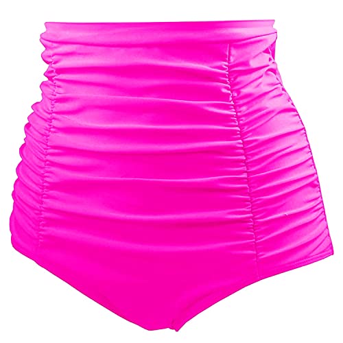 Image of Tempt Me Women's High Waisted Swimsuit Bottom Tummy Control Ruched Bikini Bottom Vintage Swim Bottom Tankini Briefs