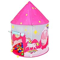 Unicorn Castle Kids Play Tent Pop Up Tent Outdoor Toys for Toddlers Age 3-5 Playhouse for Kid Child's Princess Castle