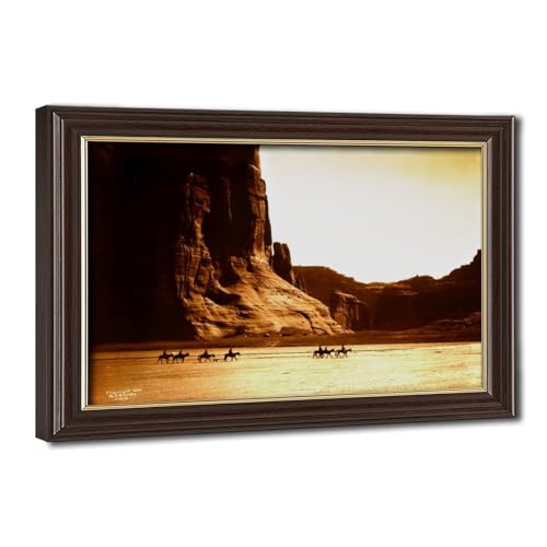 Toile Navajo Riders par Edward Curtis Impression d'art avec cadre suspendu