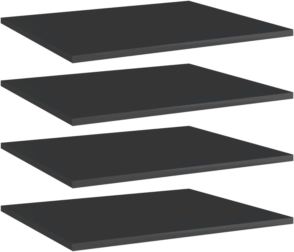 4 pcs Bookshelf Boards Chipboard Replacement Panels Storage Units Organizer Display Shelves, Gray 23.6"x19.7"x0.6"