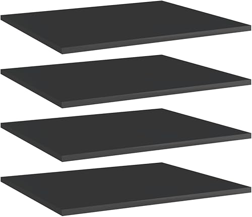 Miniatura 749 de Juego de 4 tableros de estantería, paneles de repuesto, unidades de almacenamiento, estantes de exhibición organizadores, gris hormigón, 31.5 x 11.8