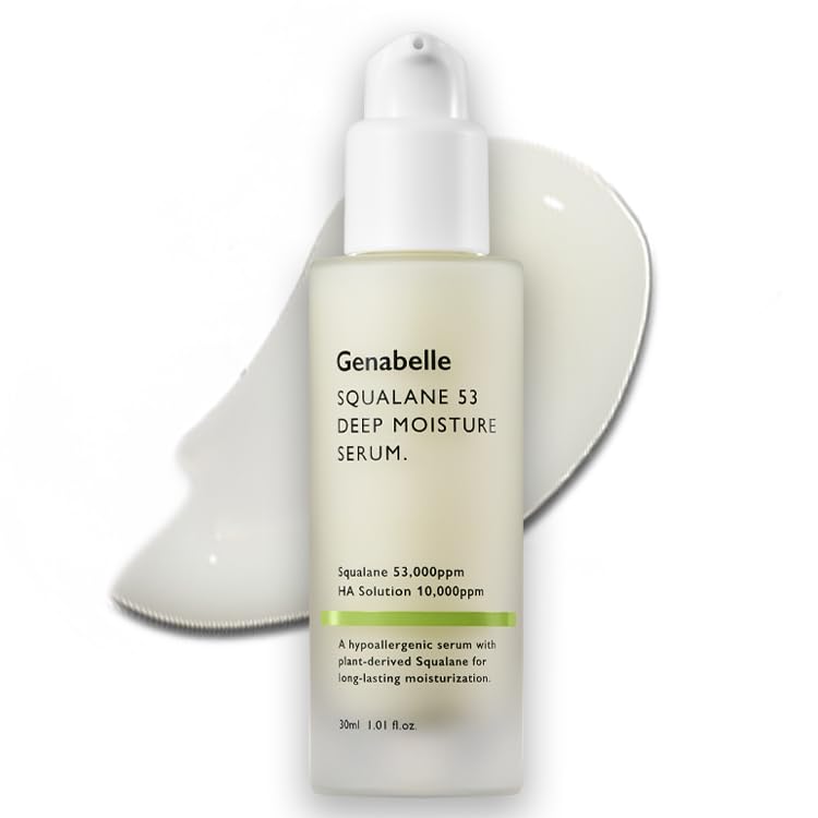 Genabelle Squalane 53 Deep Moisture Serum– Hydrating Serum with Plant-Based Squalane, Pine Exosomes for Long-Lasting Moisture, Skin Barrier & Radiance