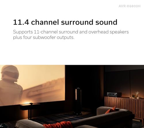 Image of Denon AVR-X6800H 11.4 Channel AV Receiver - 140W /Ch, Built-in HEOS, WiFi, & Bluetooth - Dolby Vision, HLG, HDR10+, Dynamic HDR & Dolby Atmos Height Virtualization - Home Audio Receivers & Amplifiers