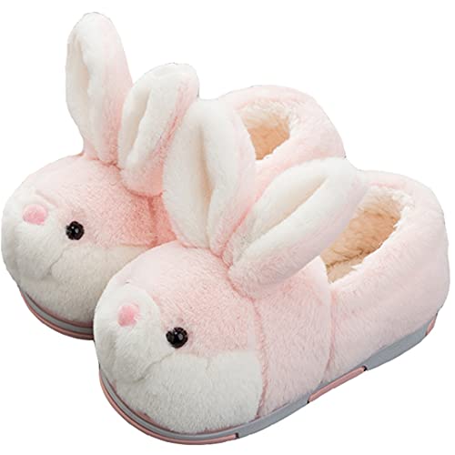 YILANLAN Womens Cute Bunny Animal Slippers Soft Plush Memory Foam Non-Slip Pink Size 8.5-9