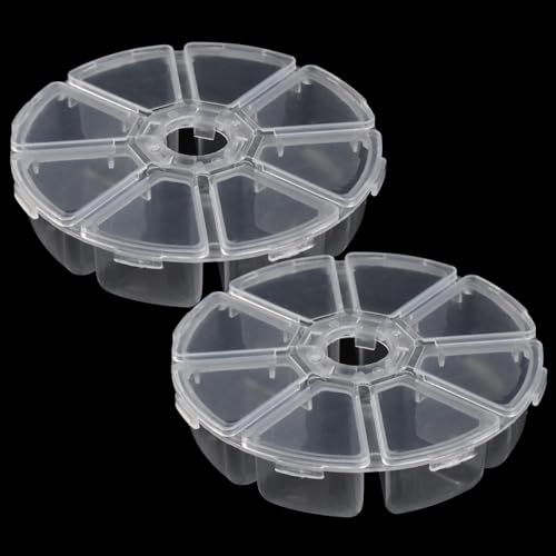 Image of 8 Grids Clear Plastic Bead Storage Containers Nail Box Storage Case Container, Floral Pattern Flip Top Jewelry Boxes Organizers for Jewelry Making and Crafts，Beads Rings Earrings (1)