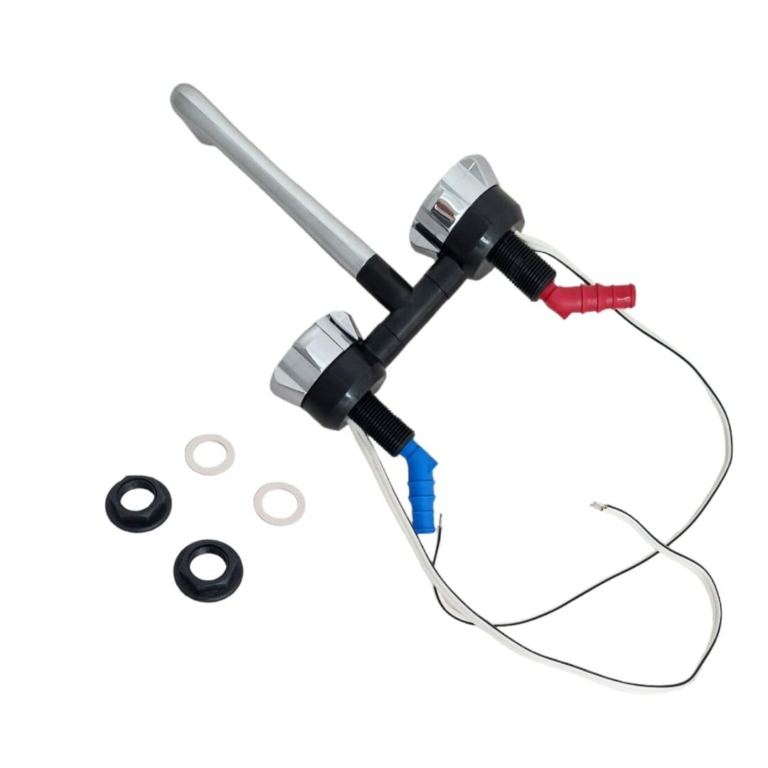 Rubinetto miscelatore cromato caldo e freddo con beccuccio pieghevole, 12 V, micro interruttore per camper, caravan, camper, barca