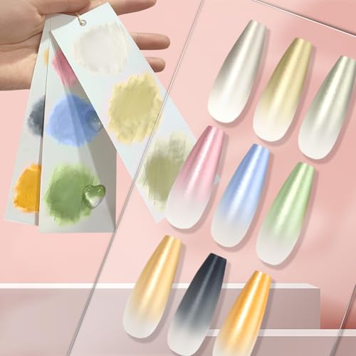 Woobena Pat Pat Gel,9 colors Ombre Gel Nail Polish Gradient Patting Gel Nail Kit for Painting DIY Nail Art No Wipe, Blooming UV/LED Curing with Tweezer and 100Pcs Nail Sponges for Ombre — view 4