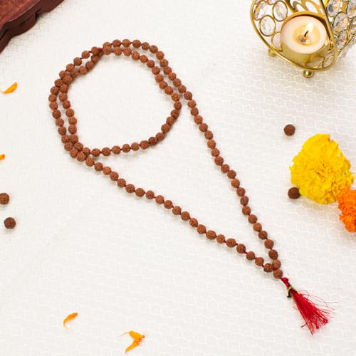Image of Astrotalk 5 Mukhi Rudraksha Mala 108+1 Beads | Certified 7mm Beads | Spiritual Protection, Focus & Positivity | Lord Kalagni Rudra Blessings | Rudraksha Mala Original for Men & Women