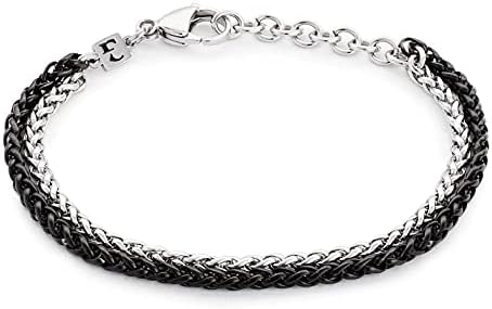 Cuff Chain Bracelet For Men Made Of Stainless Steel By Galis Jewelry - Handmade Silver Bracelet For Men - Cuff bracelet For men - Jewelry For Men - Fits 7"-8" Wrist Sizes