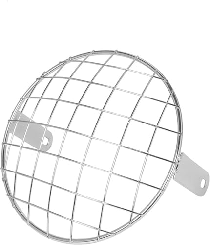 Protection de phare pour avant pour moto contre les gravillons optique 7 pouces argent