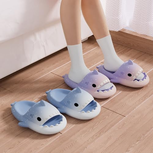 Zureto Spotted Starlight Shark Slippers, New Starry Sky shark Slippers, Novel Cloud Shark Slippers Unisex2
