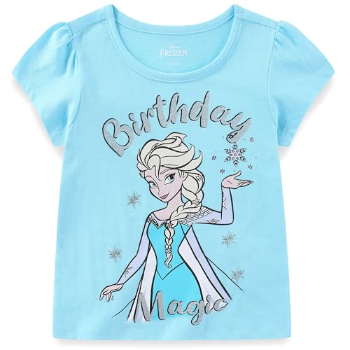 Image of Disney Princess Snow White Moana Frozen Birthday Girls Short Sleeve T-Shirt for Toddler to Big Kids