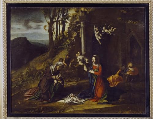 Póster de lienzo Adorazione del Cristo Bambino para cubrir paredes vacías con arte clásico