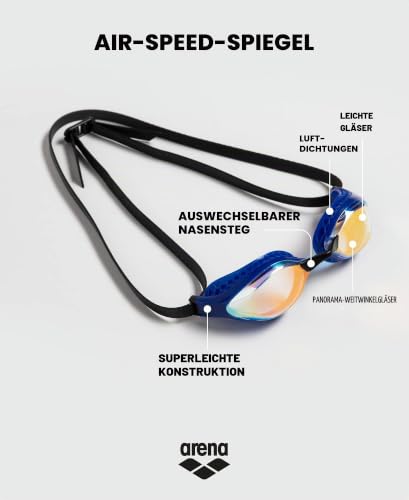 ARENA Cobra Core Swipe Mirror Unisex-Wettkampfbrille für Erwachsene, Schwimmbrille mit Gebogenen Spiegelgläsern, Anti-Beschlag, UV-Schutz… – Ansicht 3