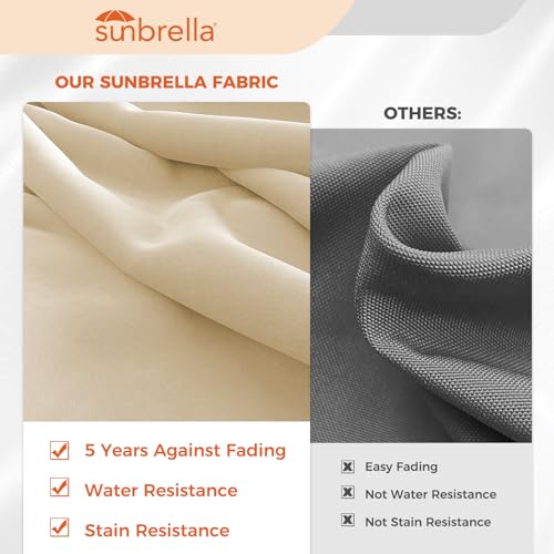 Image of Grand patio 12FT Sunbrella Cantilever Round Umbrella with Base, Flax