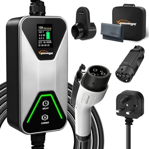 GUWIEYG EV Charger Type1 to 3 Pin Plug, 3kw|5M|13A, Type1 Portable