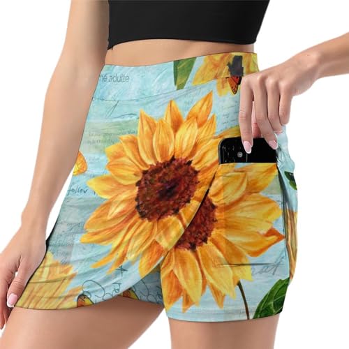 Jupe short de golf imprimé tournesol pour vos journées d'été