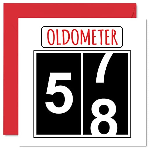 Divertidas tarjetas de cumpleaños 58 para hombres y mujeres, olómetro, tarjeta de feliz cumpleaños para papá, mamá, abuelo, niñera, tarjetas de felicitación de 145 mmx145 mm, tarjeta de cumpleaños 58