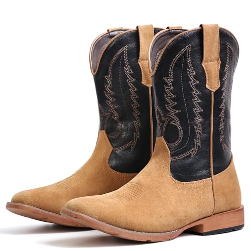 Image of IUV Cowboy Boots for Men Suede Square Toe